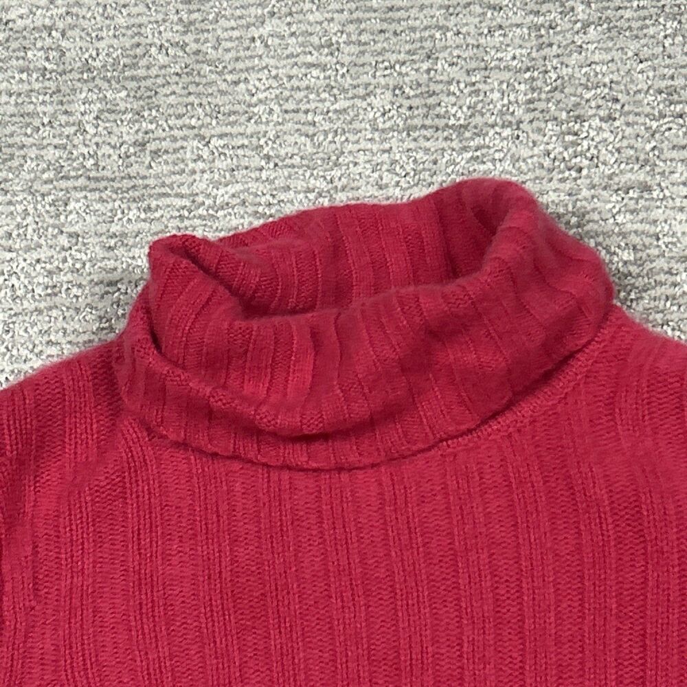 Asha Sweater Womens Large Cashmere Pink Ribbed Turtleneck Top - Picture 2 of 7